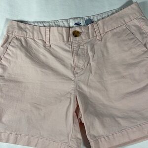 Old Navy womens light pink flat front 5" inseam chino shorts- size 0